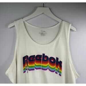 Retro Reebok Big Logo Cotton Tank Top Mens Size XXL Basketball Rainbow Pride